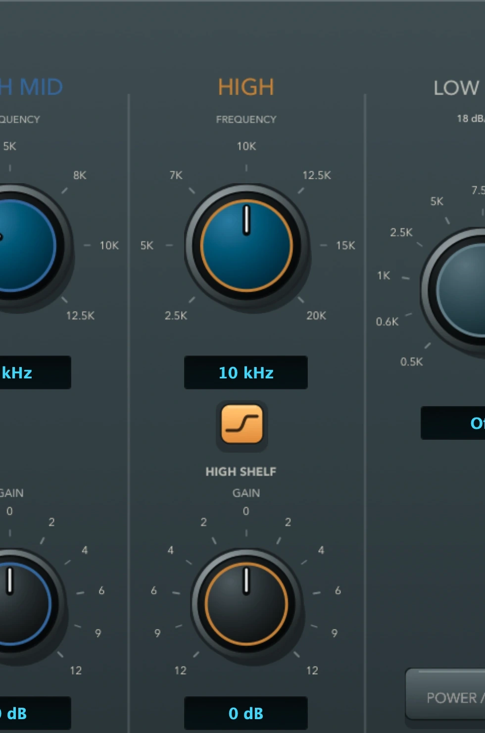 AnaloC-EQ high-frequency shelf controls for tonal shaping