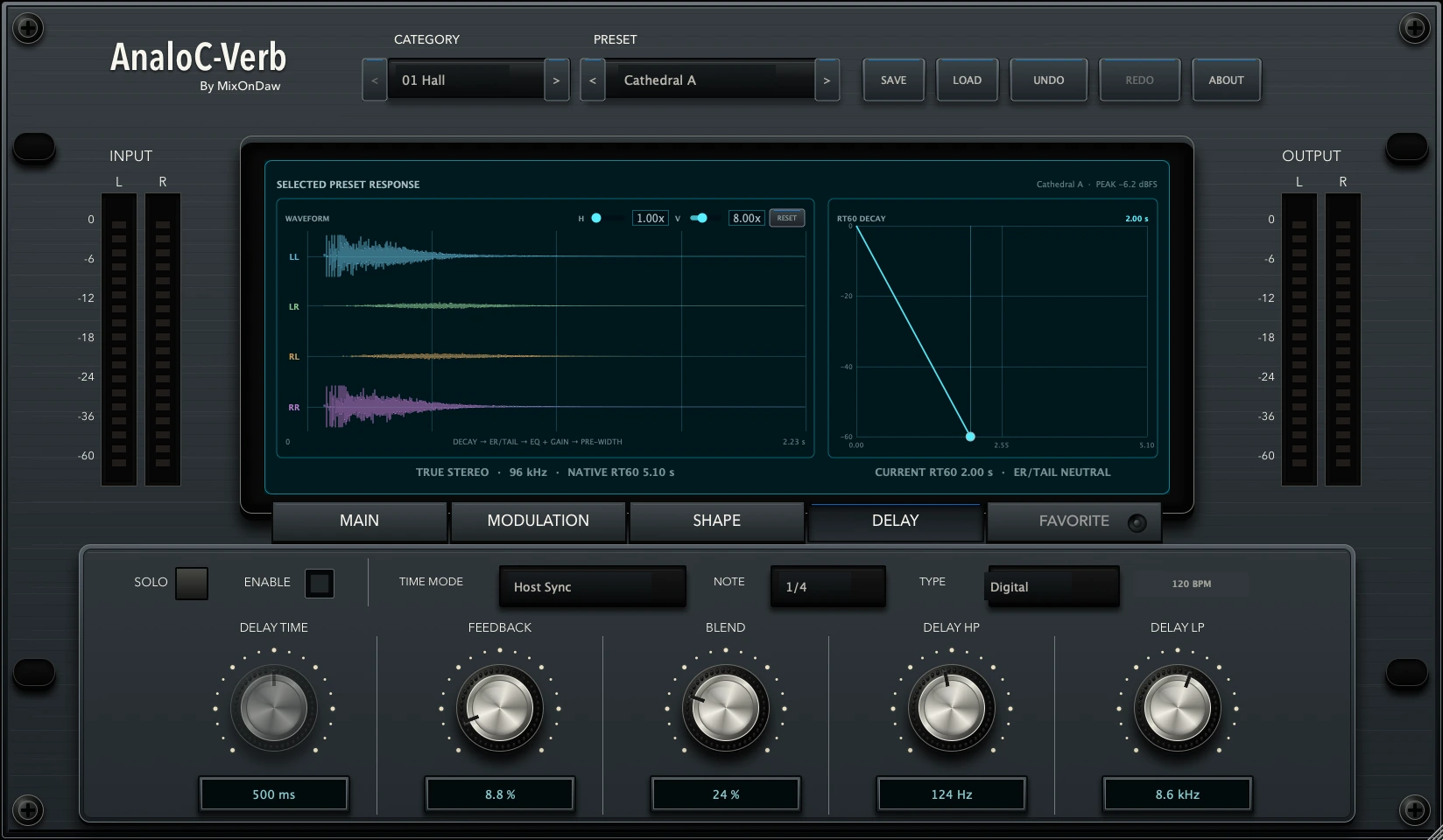 AnaloC-Verb delay controls